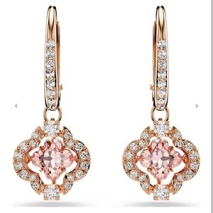 Swarovski Rose Gold Earrings with Pink and Clear Crystals